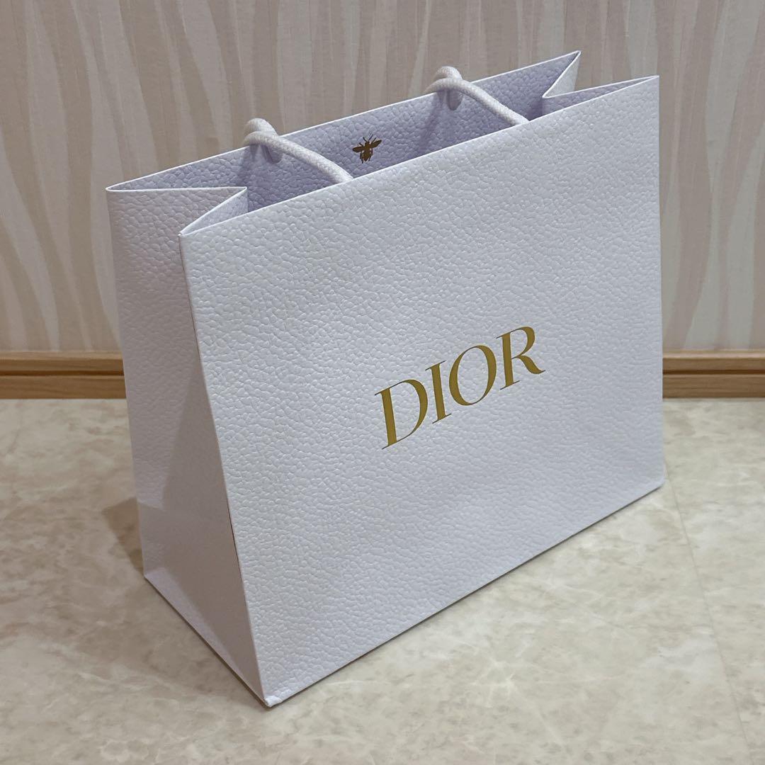 DIOR ディオール ショップ袋 ショッパー ホワイト ゴールドロゴ — image 3