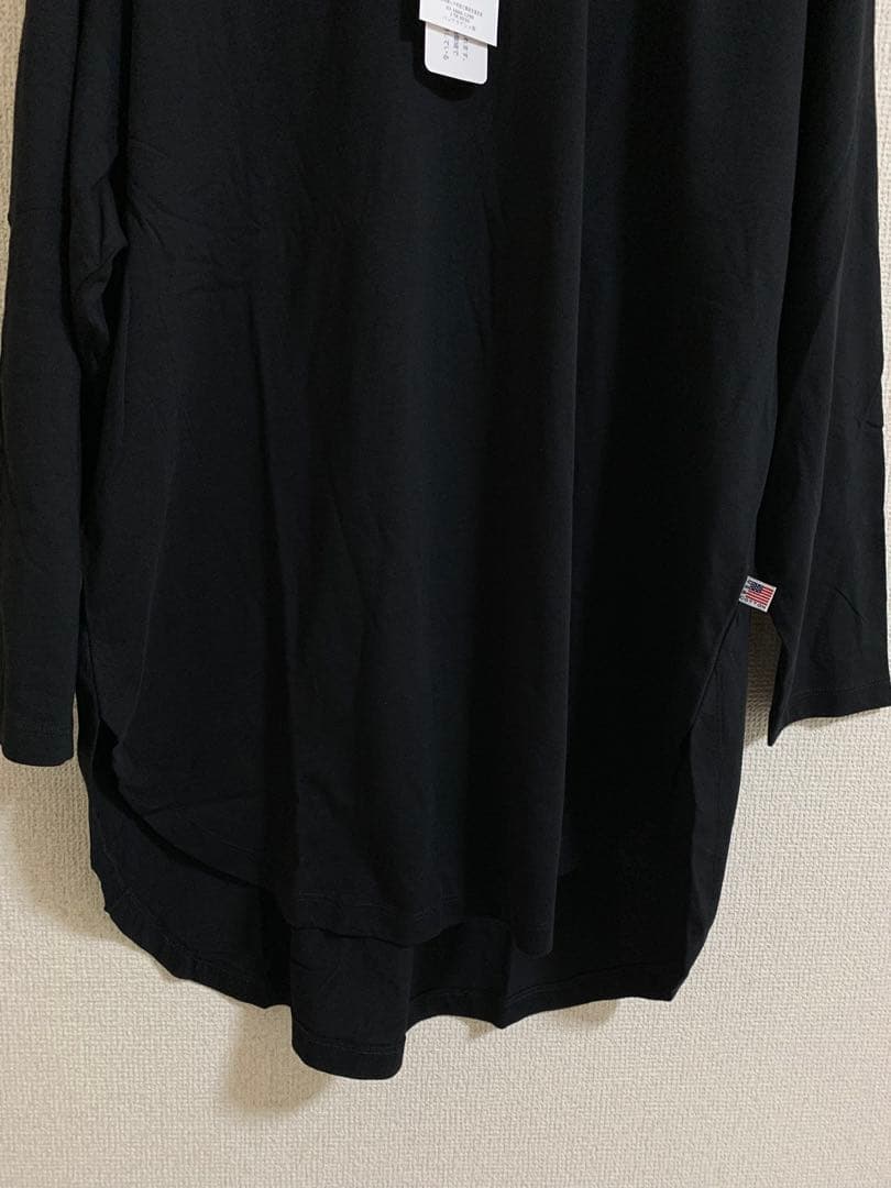 新品anyfee◆プラスサイズ◆ラウンドヘムロングスリーブワイドT◆ブラック3L — image 4