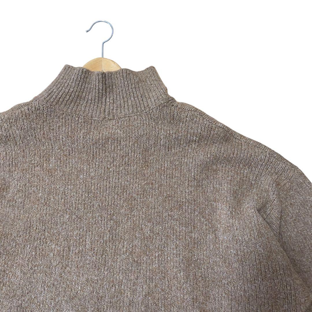 GU ジーユー ハイネック リブニット セーター ブラウン Lサイズ 上品 — image 2
