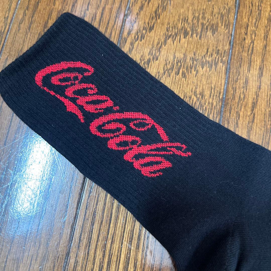 韓国靴下☆レディースソックス☆フリーサイズ☆Coca-Cola☆黒3足セット — image 2