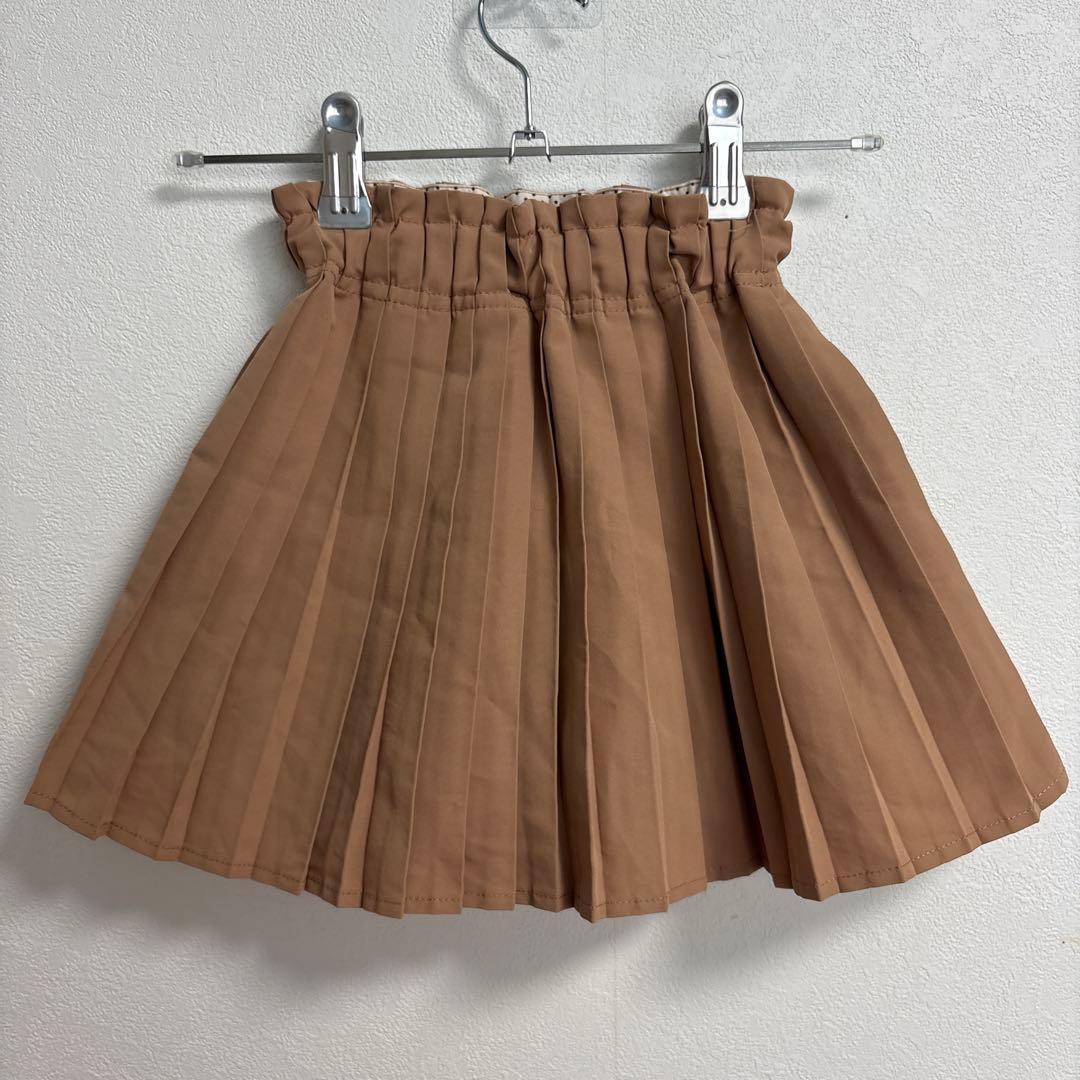 【BREEZE】《美品》ワンポイントリボン　プリーツスカート　ベージュ　90 — image 4