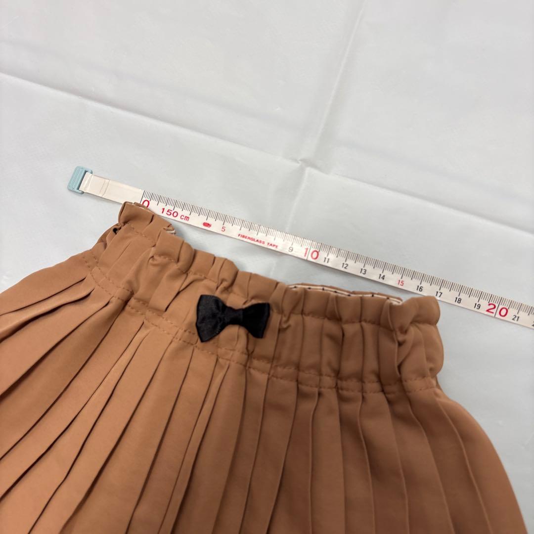 【BREEZE】《美品》ワンポイントリボン　プリーツスカート　ベージュ　90 — image 5