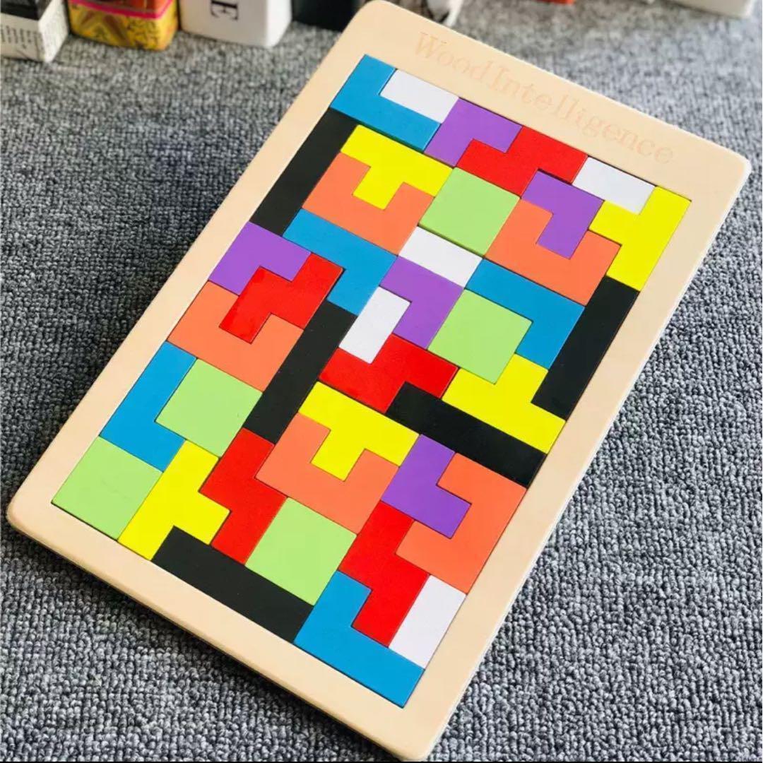 テトリス パズル 知育玩具 木製 おもちゃ 積み木 モンテッソーリ 子供 キッズ — image 2