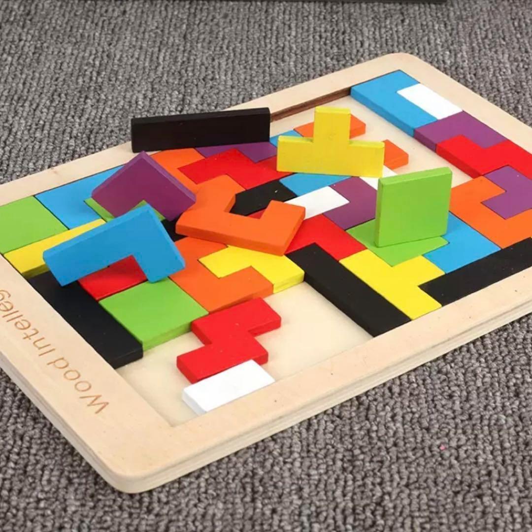 テトリス パズル 知育玩具 木製 おもちゃ 積み木 モンテッソーリ 子供 キッズ — image 3