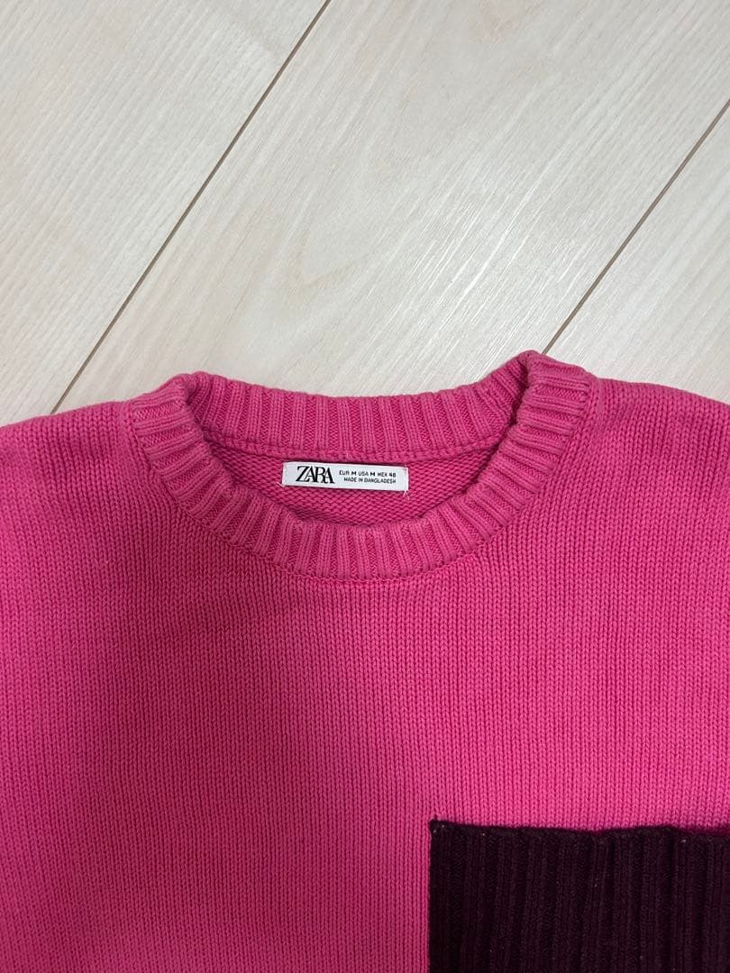 ZARA ピンクニットセーター ポケット付き — image 3