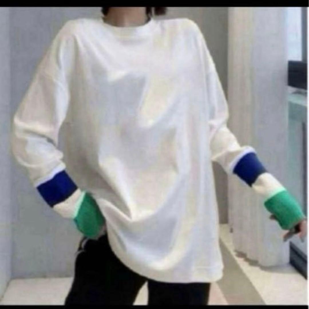 L 長袖tシャツ レディース白 ロンT カットソーゆったり大きいサイズ体型カバー — image 5
