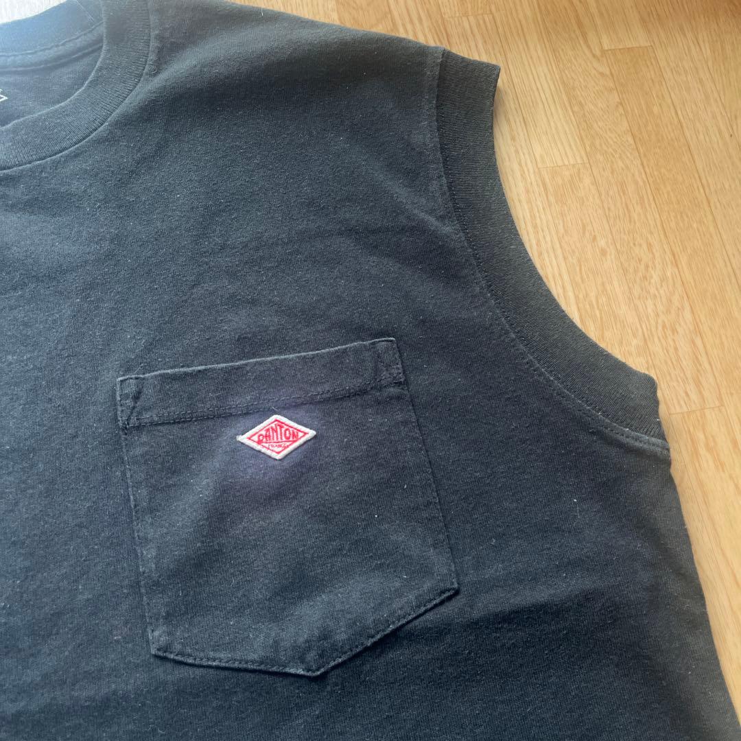 DANTON ブラック ノースリーブ Tシャツ ダントン — image 4