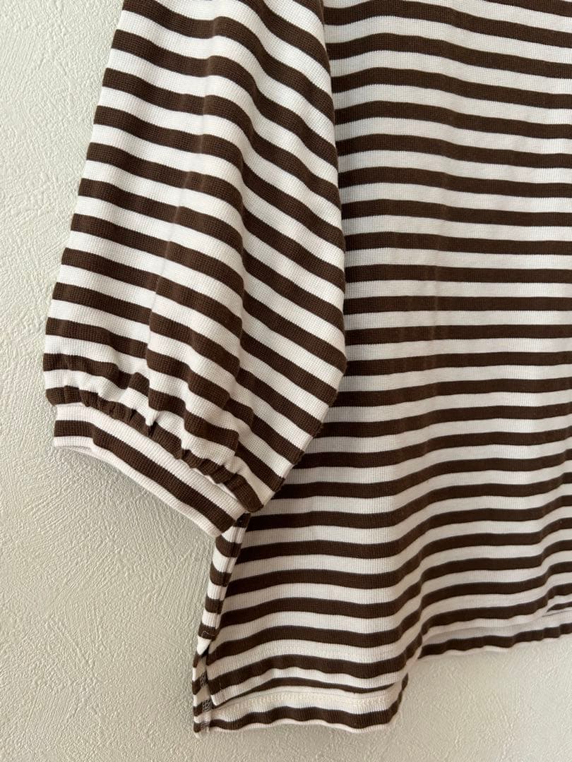 SEASON REASON しまむらボーダー Tシャツ 茶 ブラウン L — image 2