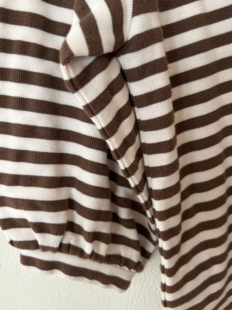SEASON REASON しまむらボーダー Tシャツ 茶 ブラウン L — image 4