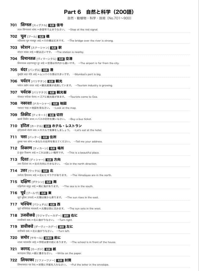 マラーティー語単語帳 初心者〜中級 1200単語｜A4プリント教材 — image 4