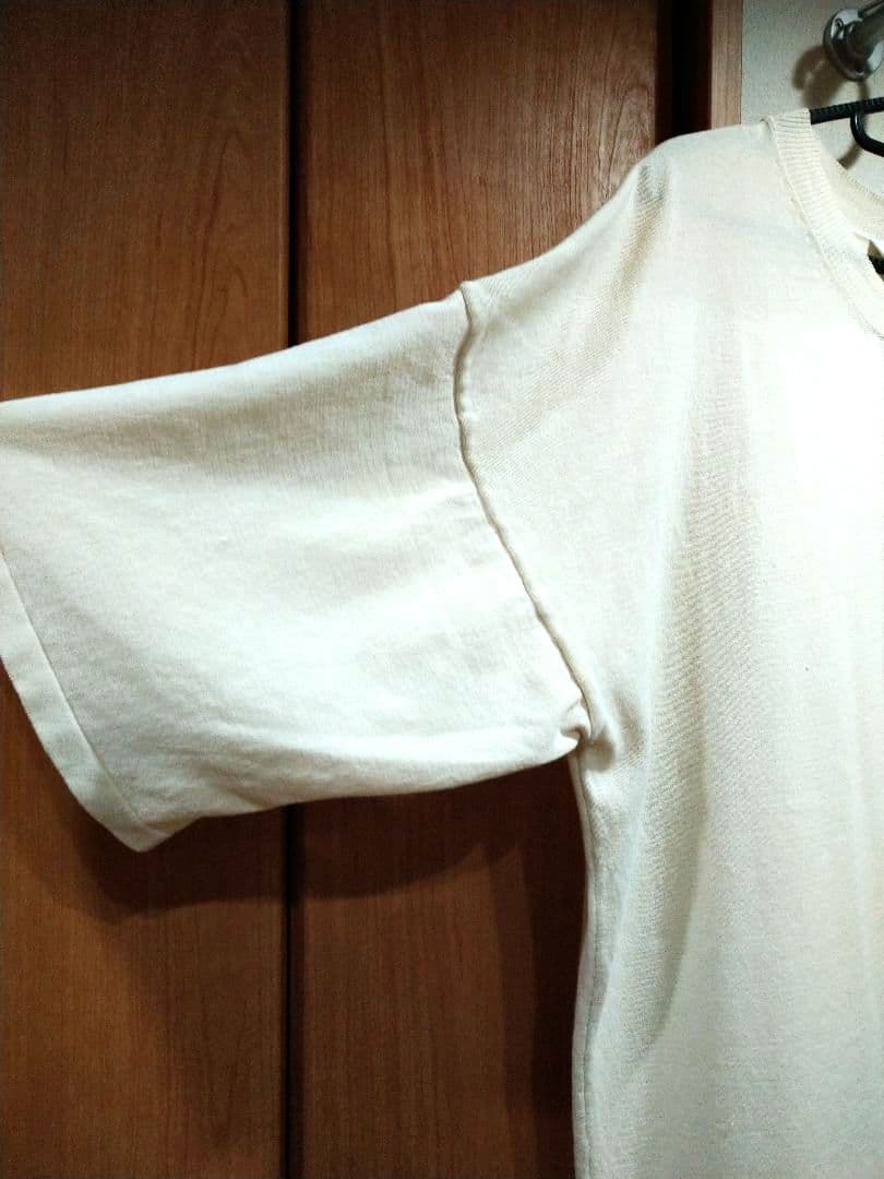ADAM ET ROPE 半袖 サマー ニット Tシャツ L 生成 オフホワイト — image 4