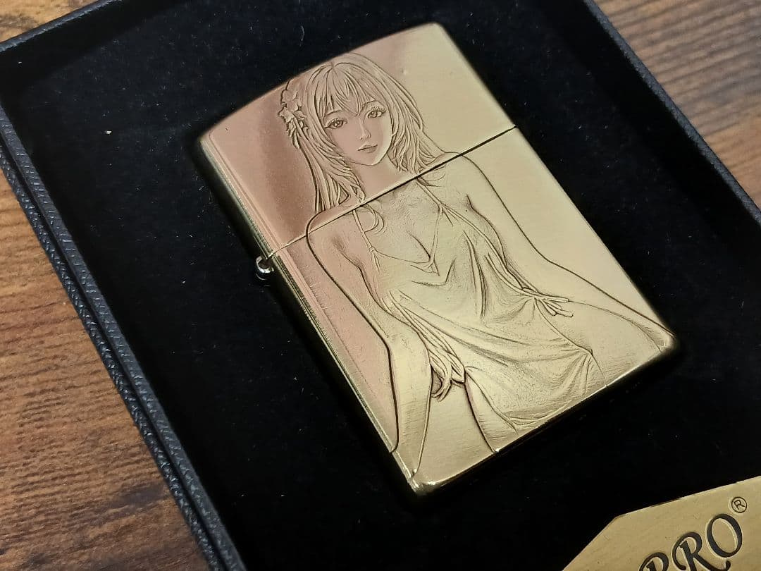 新品 ZORRO 少女の両面彫刻加工 オイルライター真鍮製 喫煙グッズ — image 5
