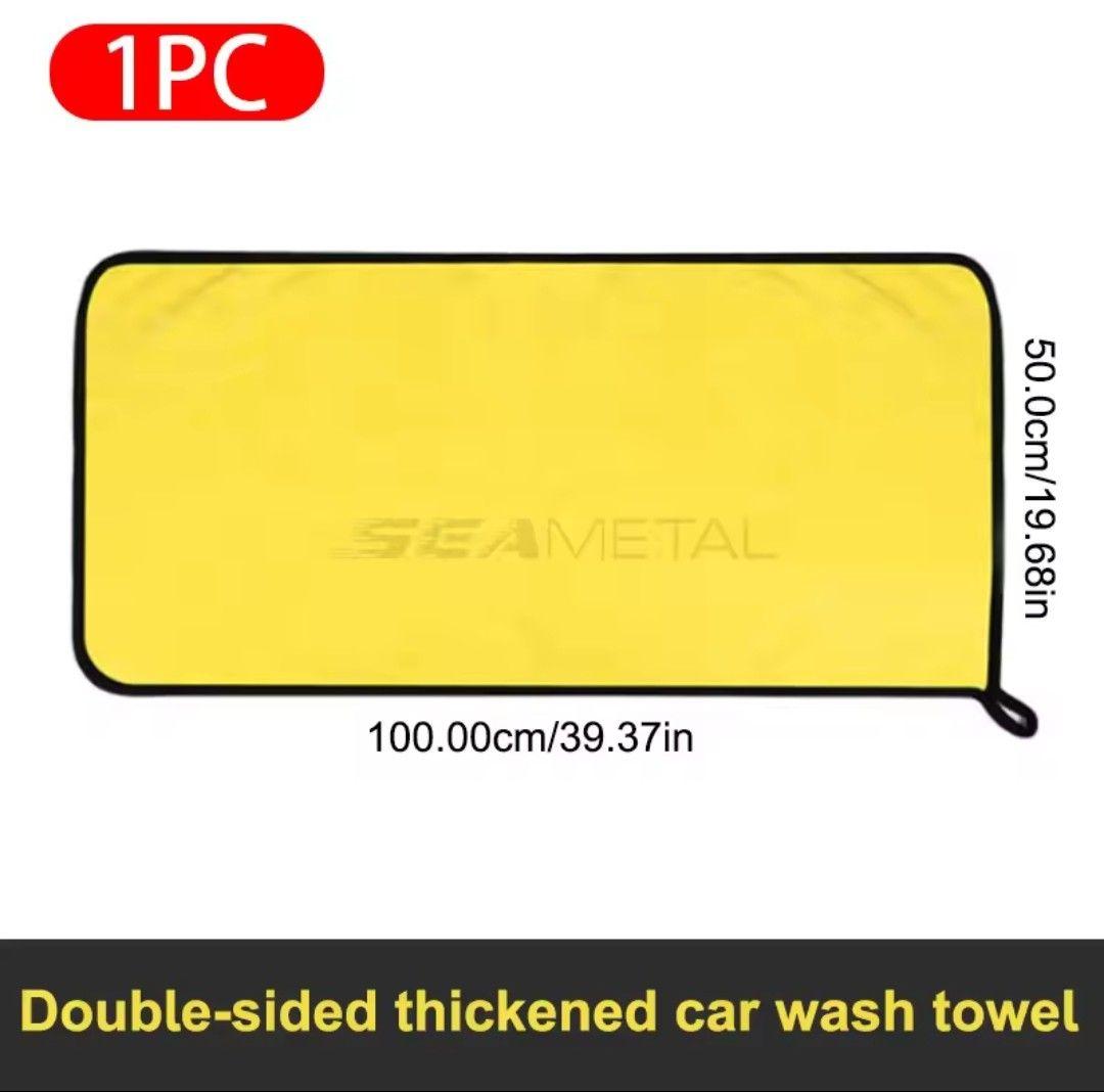 SEAMETAL 両面厚手 吸水洗車タオル 100cm x 50cm 新品未使用 — image 2