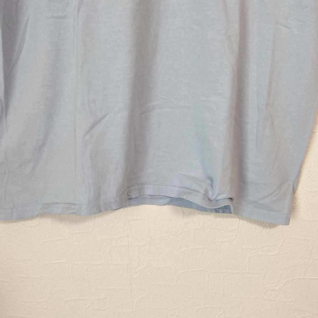 ギルダン Tシャツ イラスト柄 M 水色 コットン クルーネック 半袖 爽やか — image 4