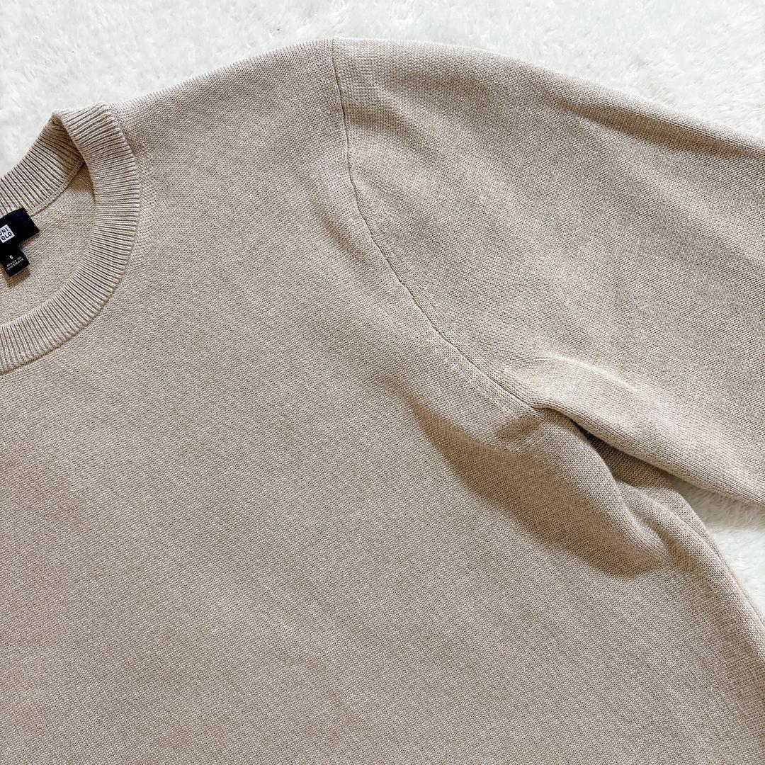 【美品】ユニクロ ミラノリブクルーネックセーター ベージュ S ニット 洗濯可 — image 5
