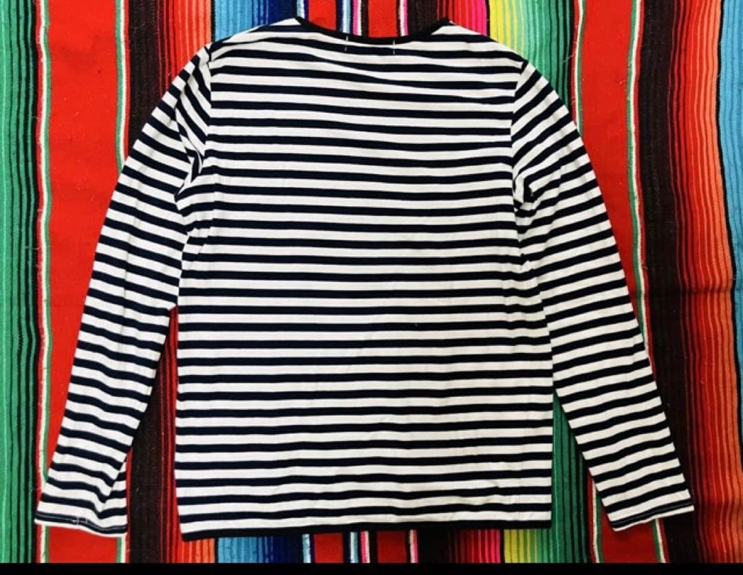 MARY QUANT 白黒ボーダー柄長袖 カットソー デイジーロゴ　M程度の古着 — image 2