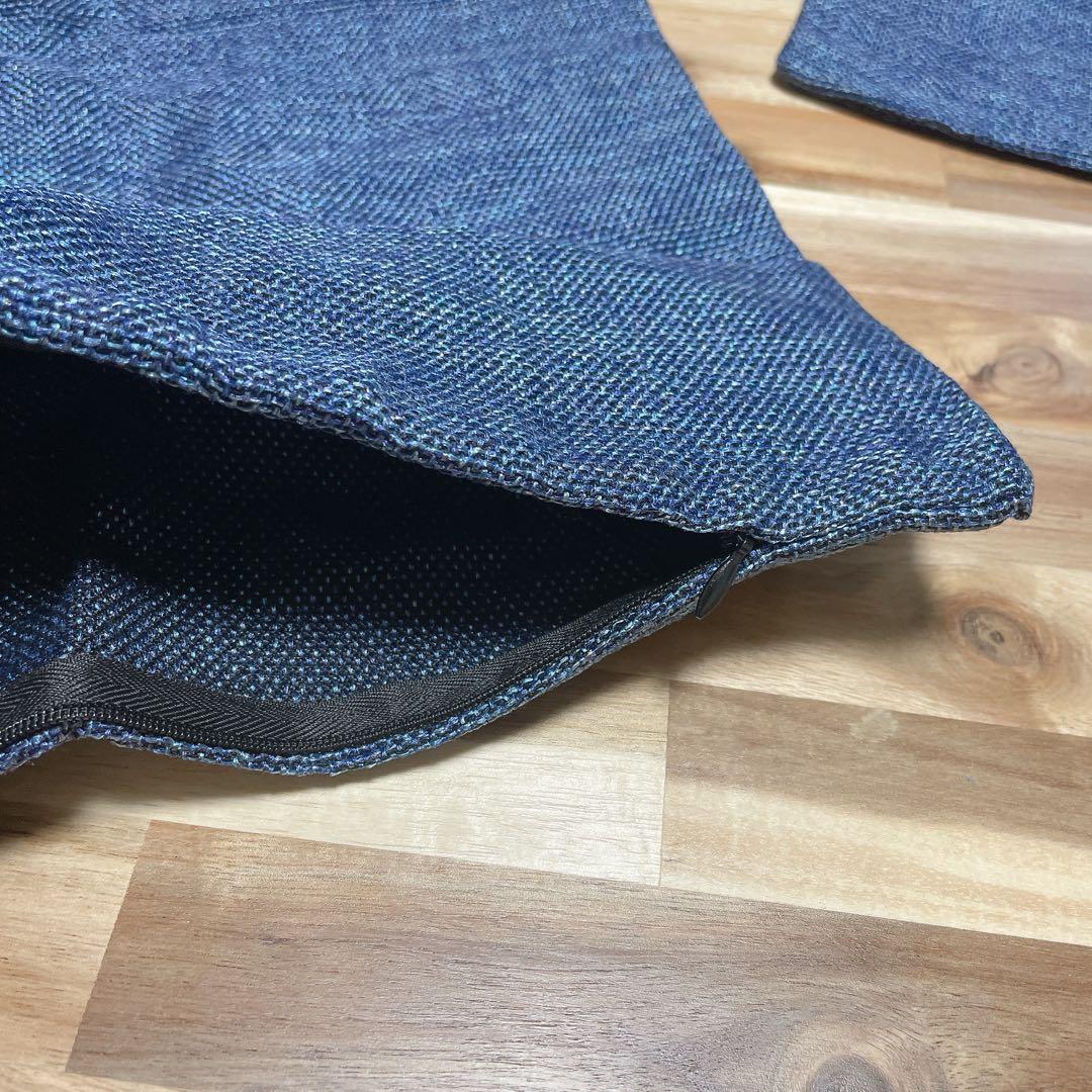 【新品】Khooti ポリジュート クッションカバー 2枚組 ネイビー ブルー — image 3