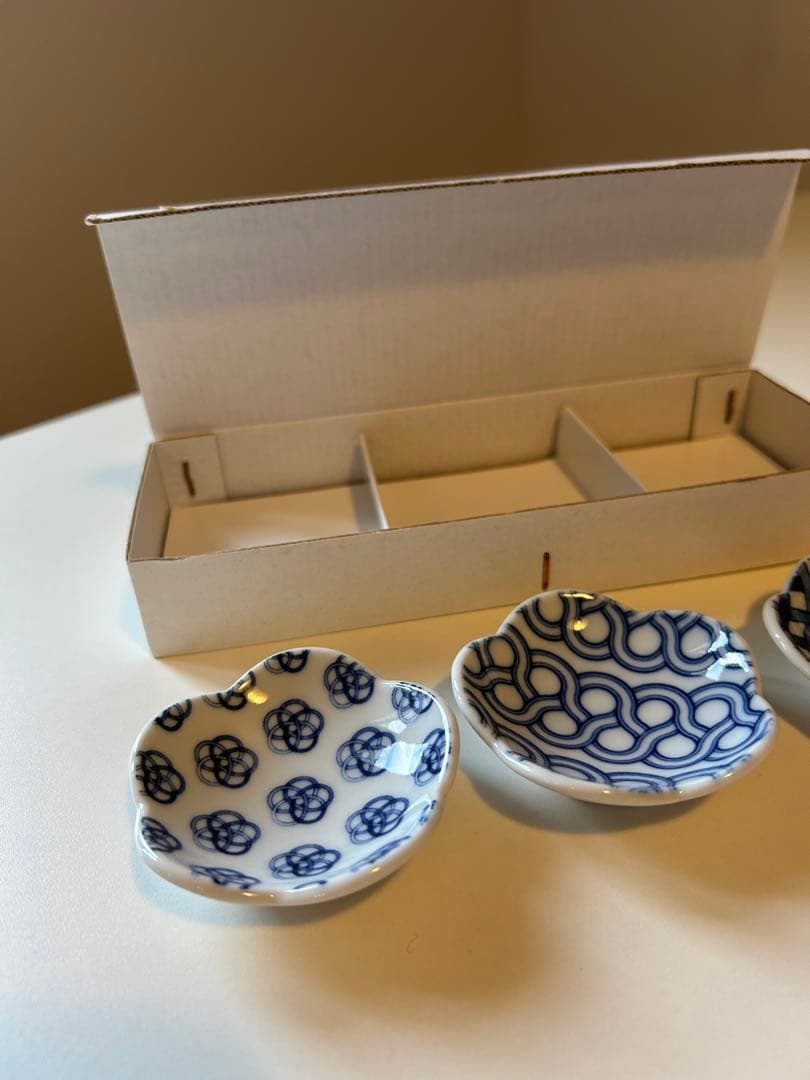 【美品】和食器 豆皿 3枚セット 藍染 染付 小皿 醤油皿 薬味皿　JAPAN — image 3