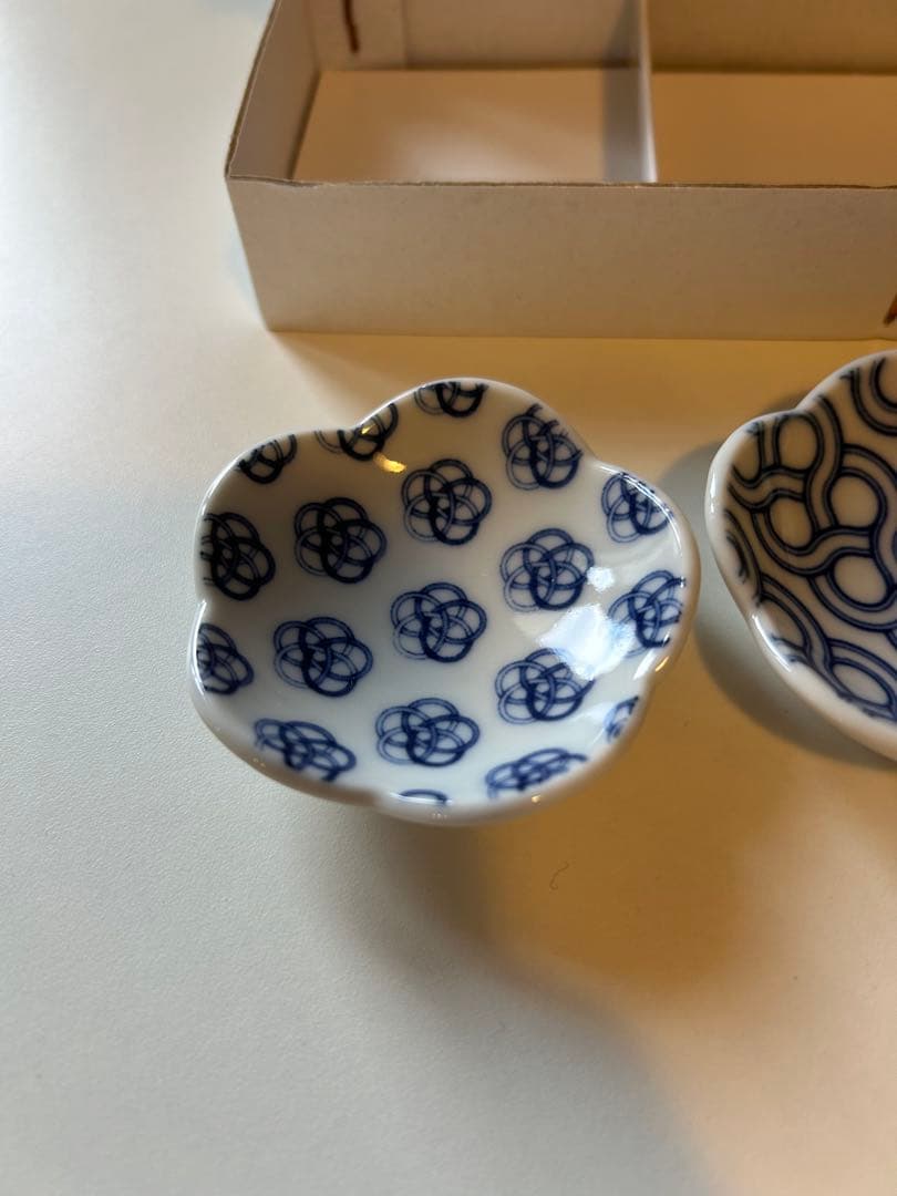 【美品】和食器 豆皿 3枚セット 藍染 染付 小皿 醤油皿 薬味皿　JAPAN — image 4
