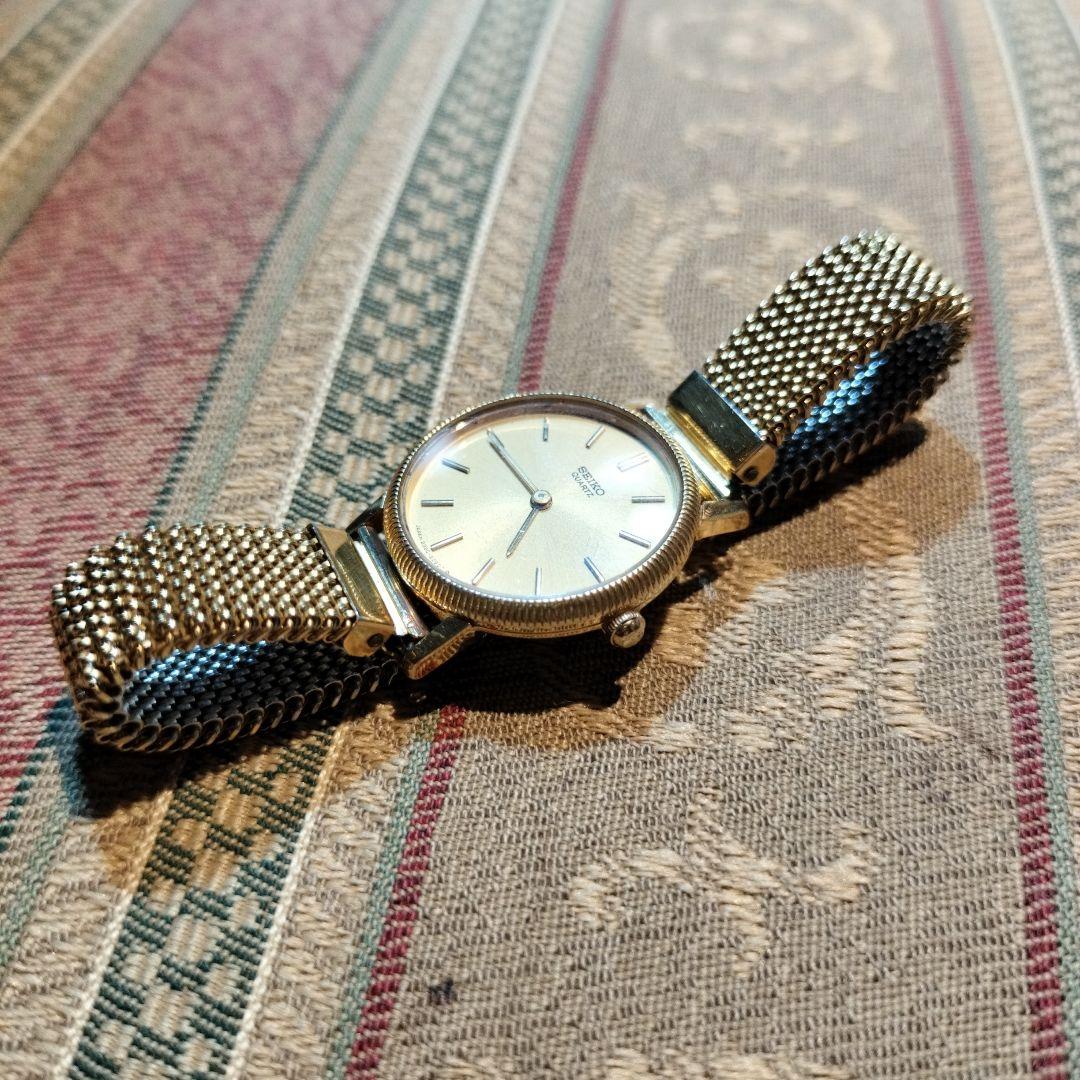SEIKO QUARTZ 腕時計 ゴールドカラー メッシュベルト — image 2
