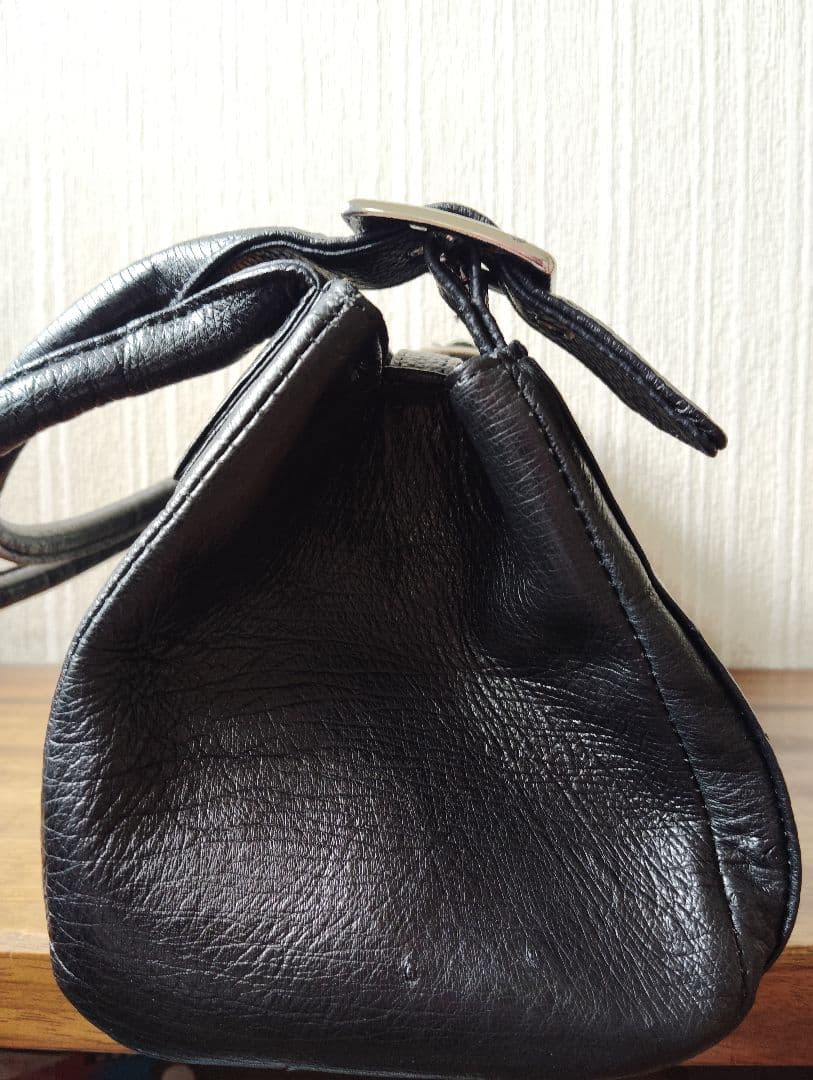 美品　オーストリッチ　ハンドバッグ　ブラック — image 4