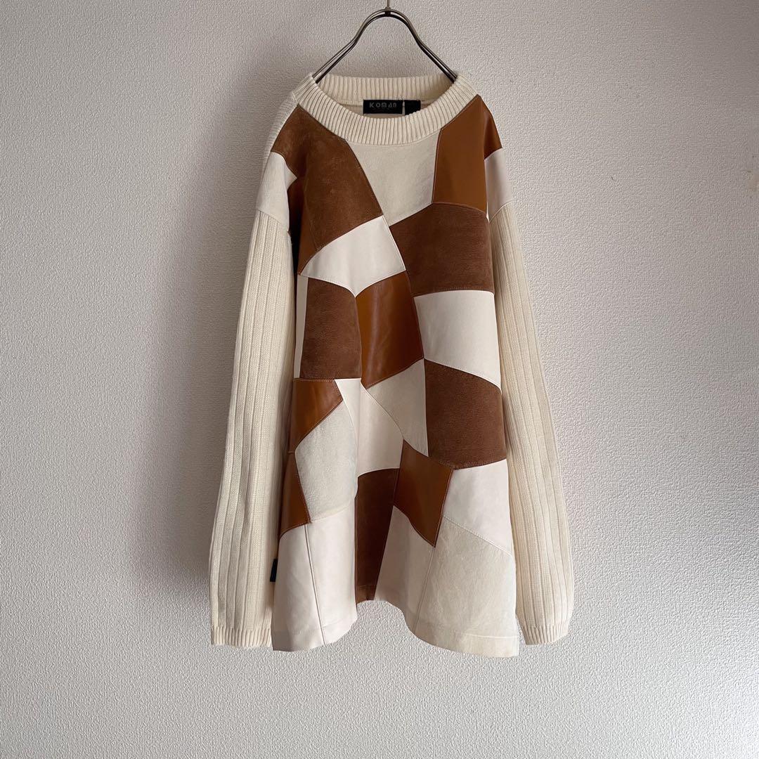 古着 “KOMAN SPORT” Knit / パッチワーク ニット — image 2
