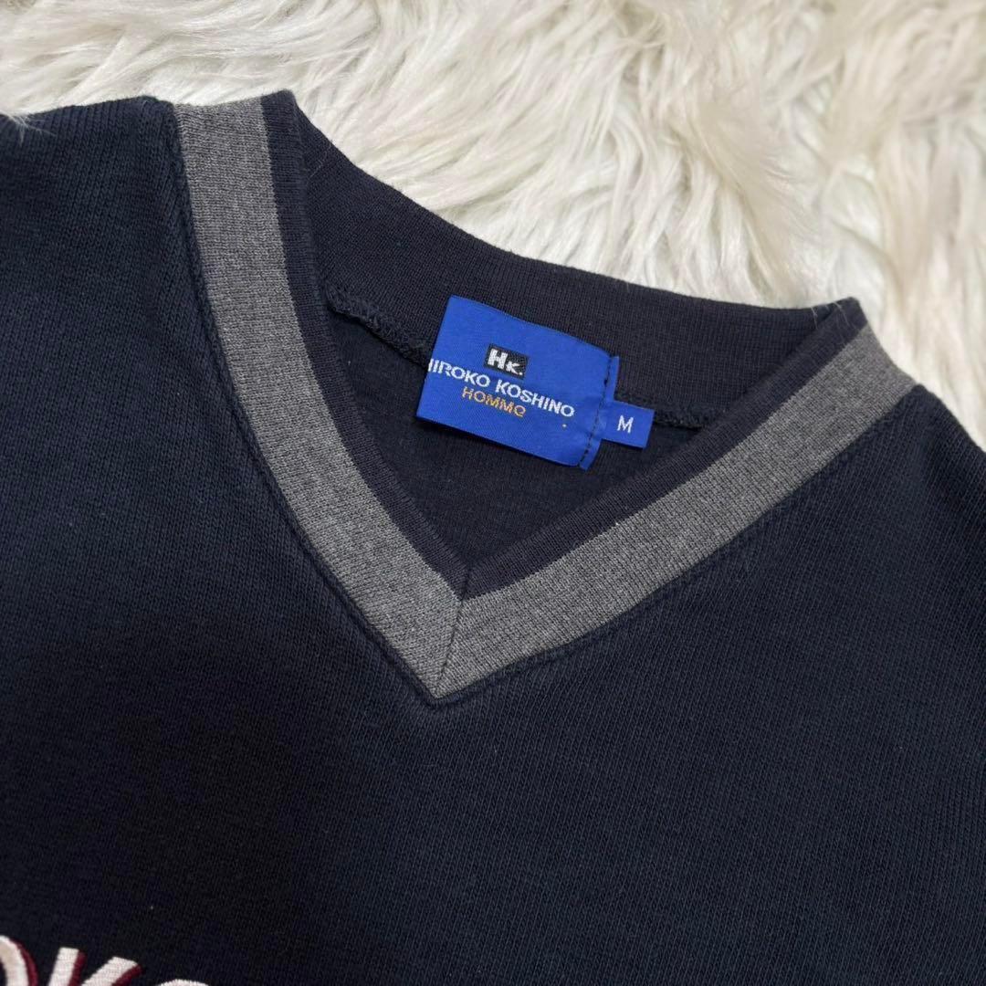 ●ヒロココシノ　ニットトレーナー（M）ブランドロゴ刺繍　コットン — image 5