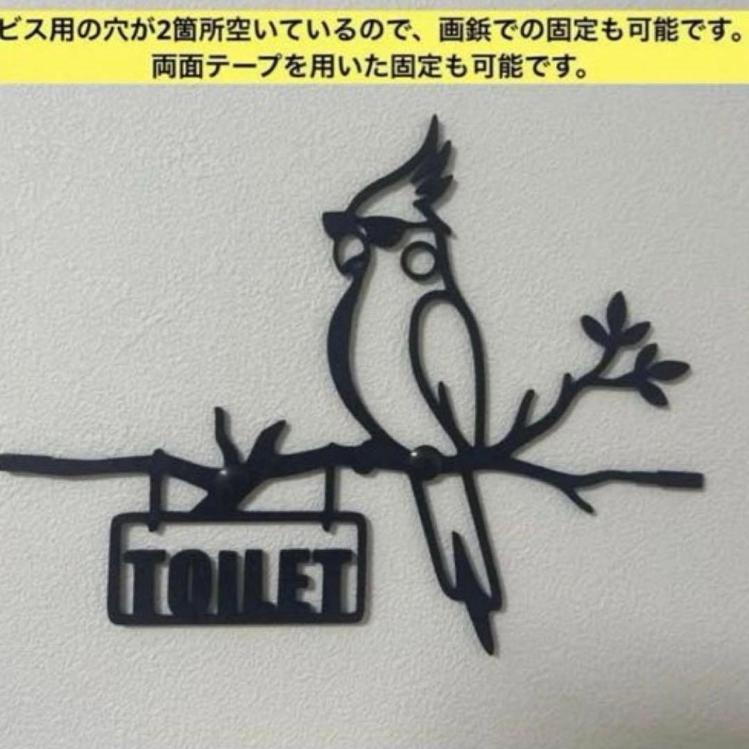 トイレサイン　お茶目なオカメインコ　ハンドメイド　ドアサイン　ルームプレート — image 4