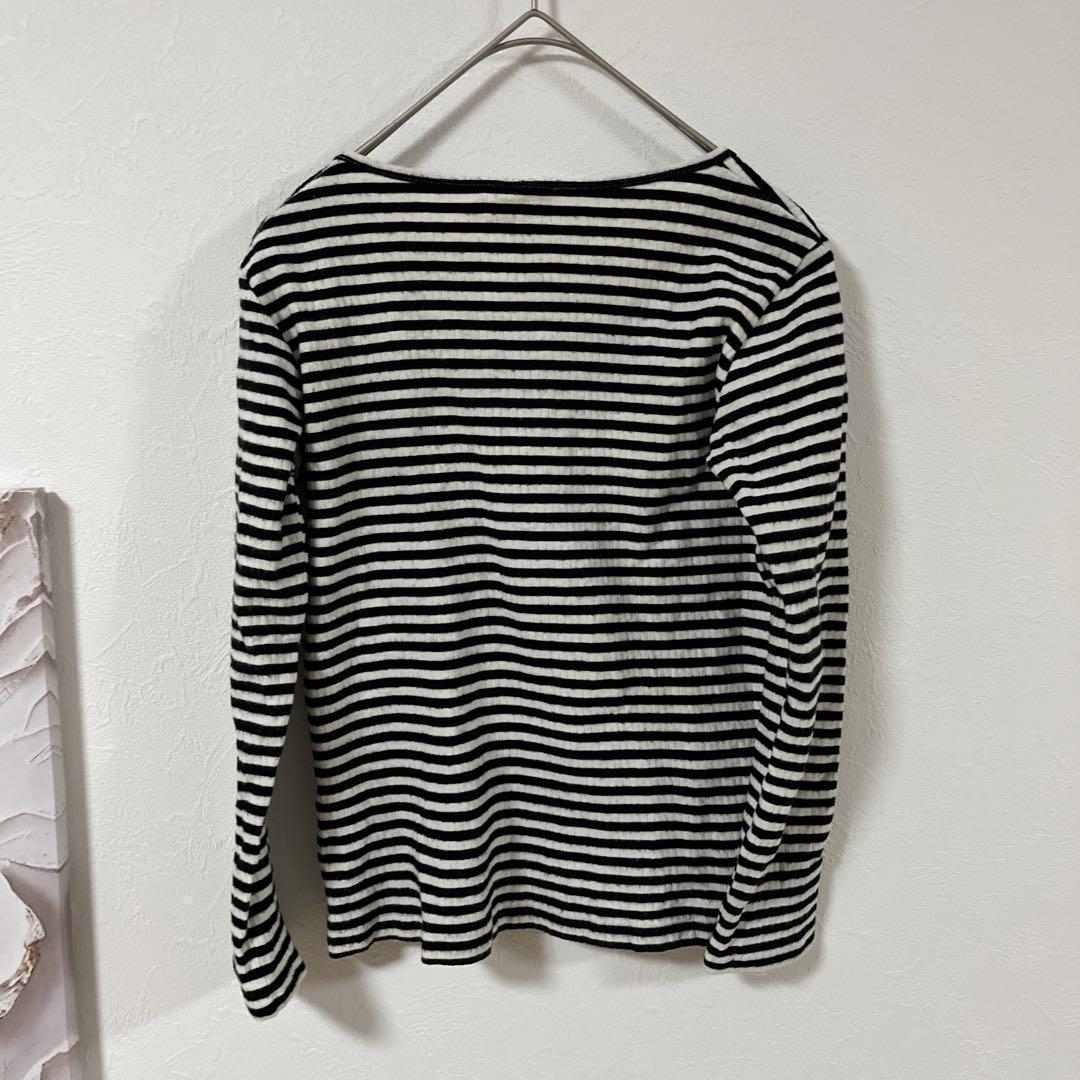 ニトカ　長袖　Tシャツ ストライプ　ボーダー　ロンT ブラック・ホワイト　F — image 4