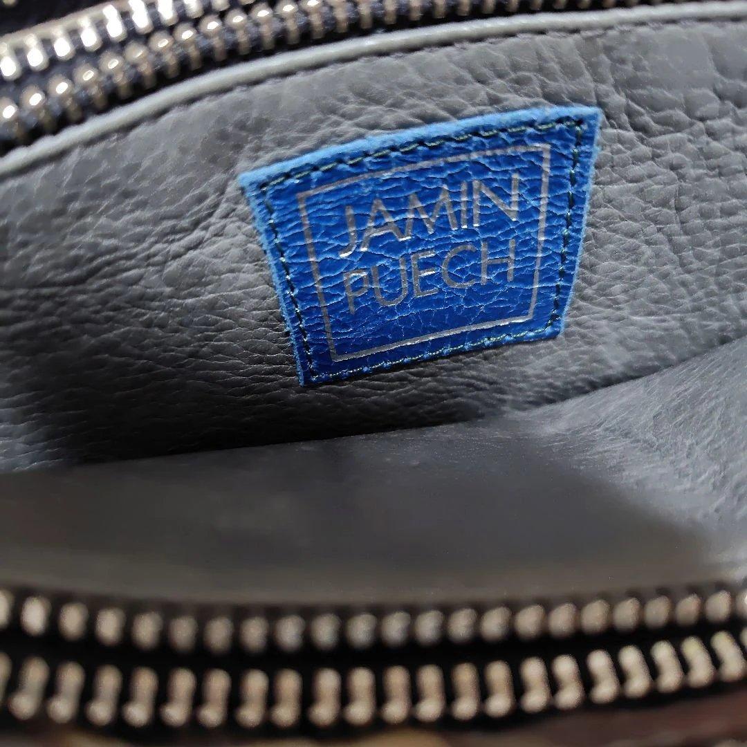 JAMIN PUECH レザー ハンドバッグ グレー ブルー — image 3
