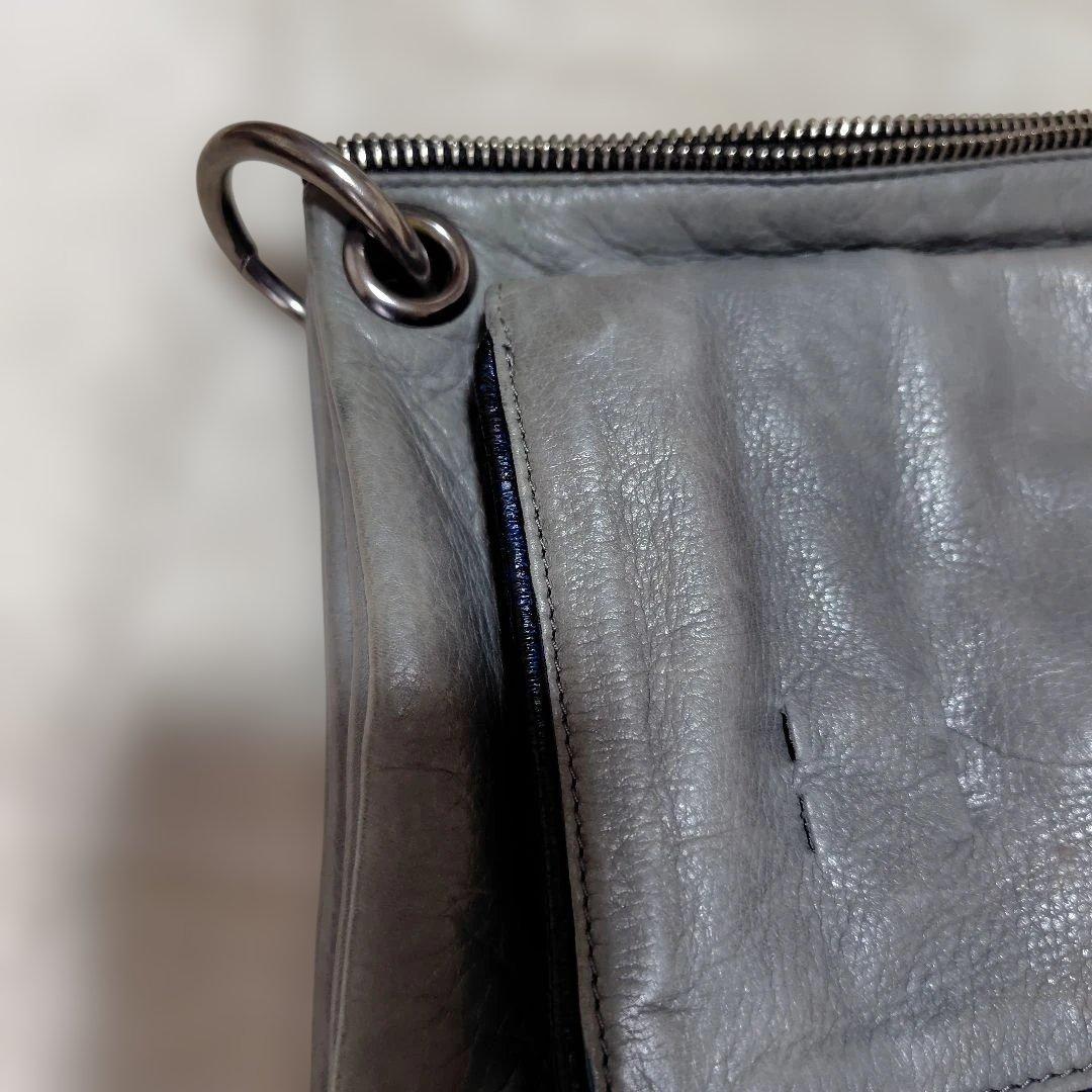JAMIN PUECH レザー ハンドバッグ グレー ブルー — image 5