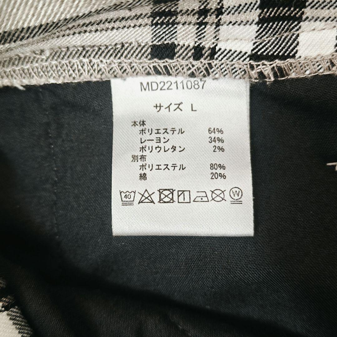 【CONFIRM】 チェック柄 ワイドパンツ ベージュ/ブラック — image 4