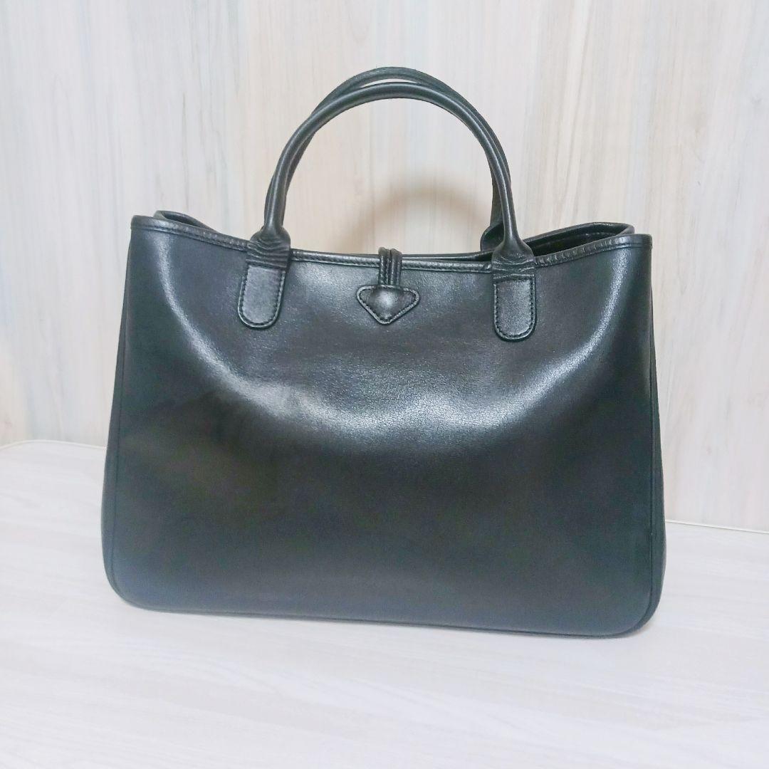 ロンシャン LONGCHAMP ロゾ ハンドバッグ レザー 本革 黒 ブラック — image 2