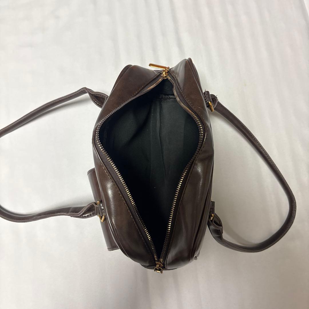 ダークブラウン ハンドバッグ ポケット付き — image 3