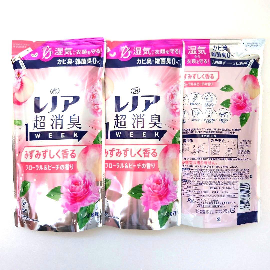 P＆G　レノア　超消臭　1WEEK　　　フローラル＆ピーチ　340ml　3袋 — image 4