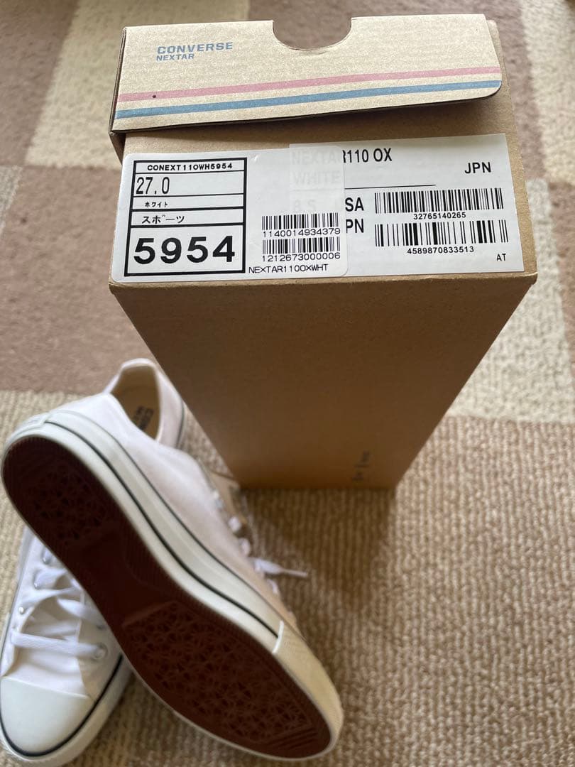 土日SALE！新品タグ付き！CONVERSE スニーカー ホワイト27.0センチ — image 4