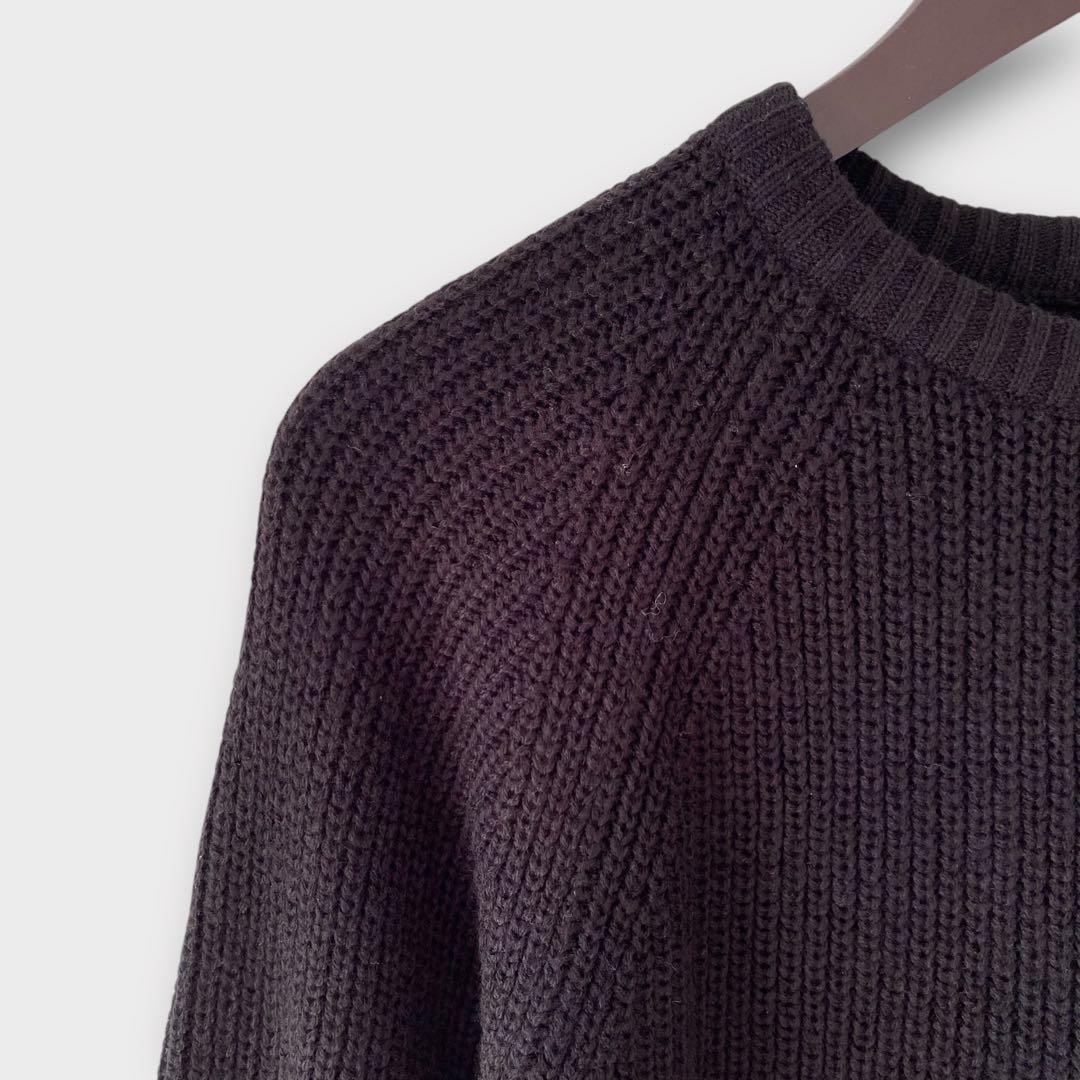 ハルハム　クルーネックニットセーター　ブラック　Ｌ　シンプル　定番 — image 5