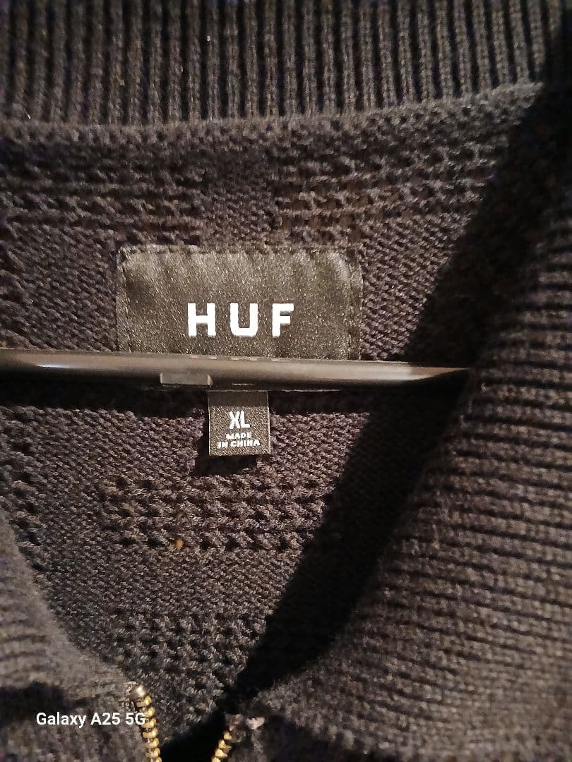 HUF ハーフジップ ニットポロ ブラック XL — image 2