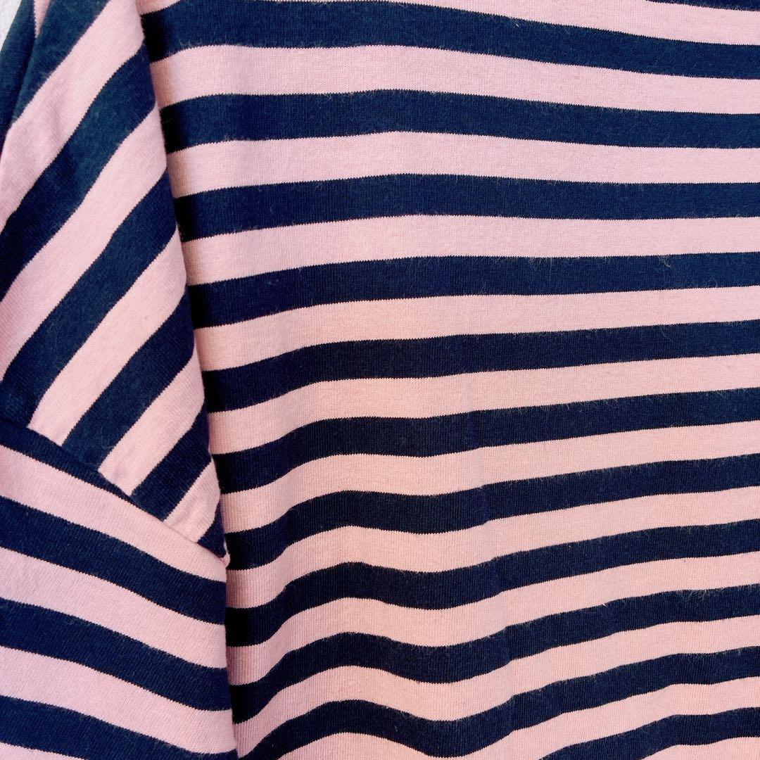 チャコ クローゼット　Tシャツ ボーダー　半袖　ピンク ネイビー　綿100% — image 4