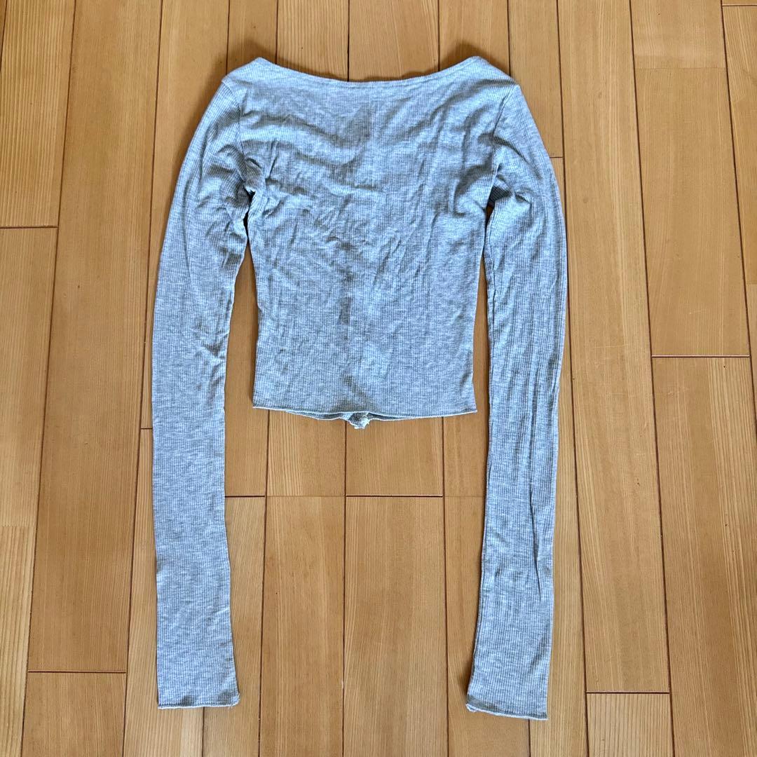shein グレー ボタン ワンホントップス — image 3