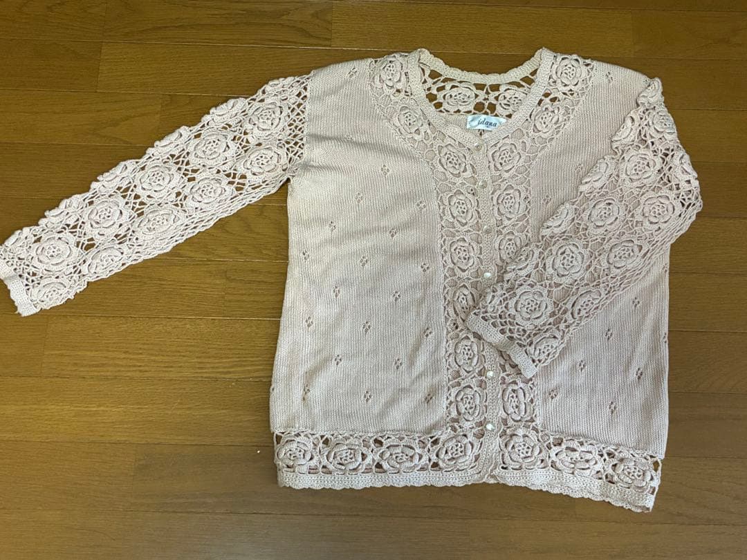 【訳あり】idana レトロカントリー 花柄レース コットンカーディガン — image 2