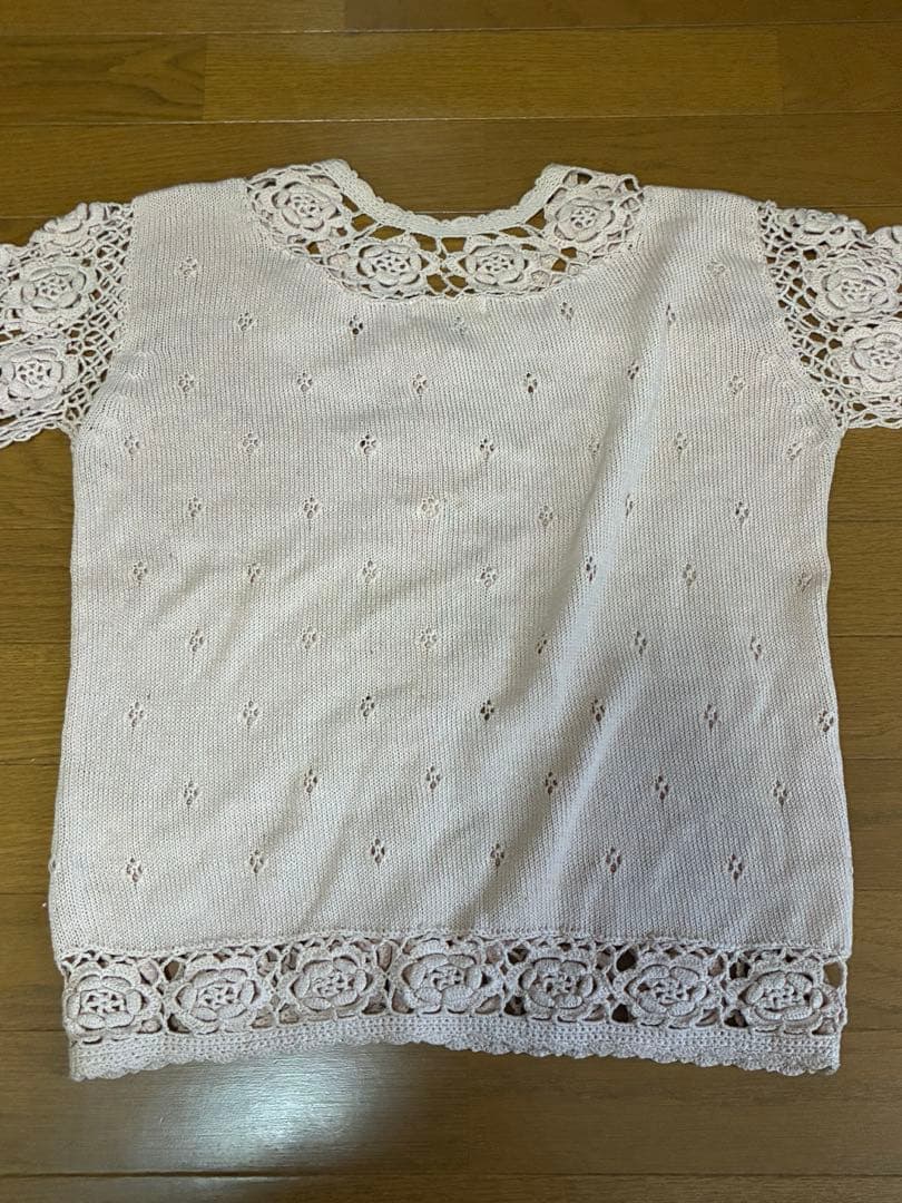 【訳あり】idana レトロカントリー 花柄レース コットンカーディガン — image 3