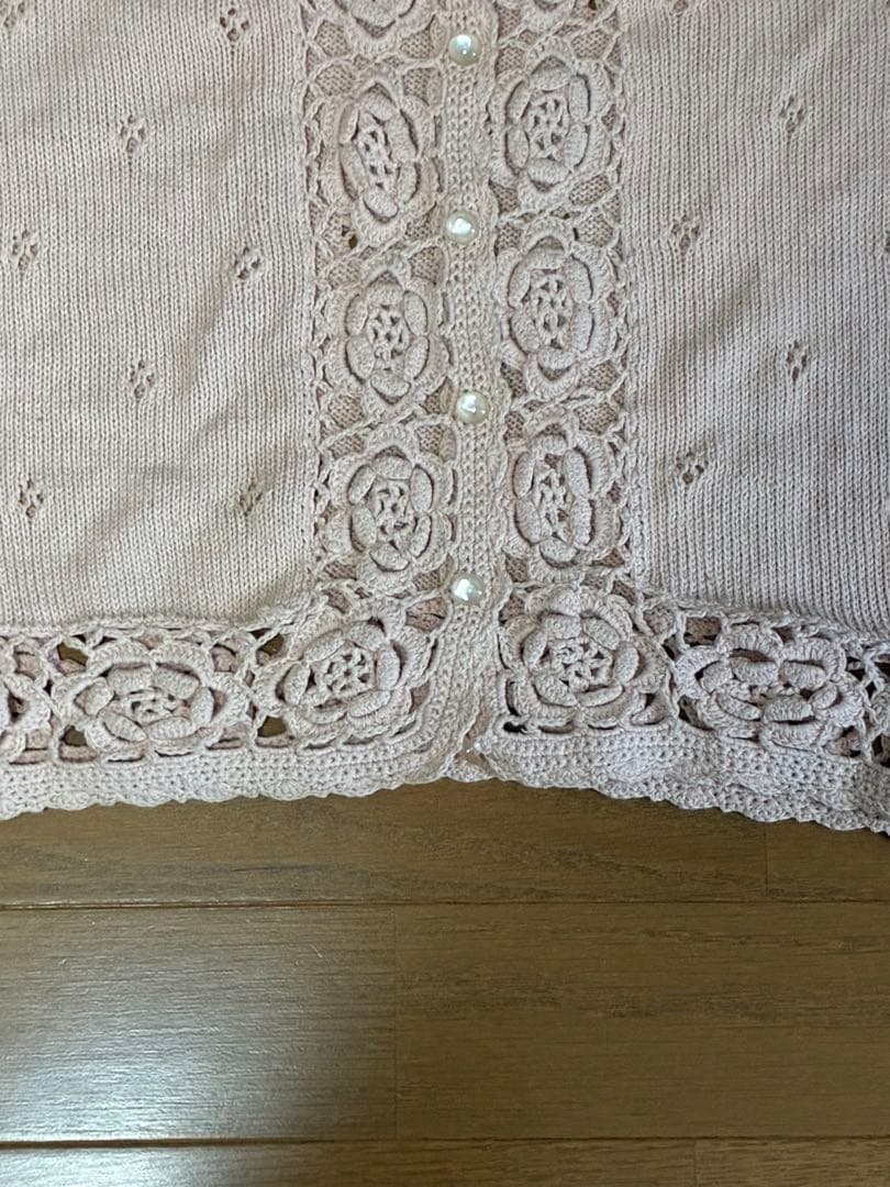【訳あり】idana レトロカントリー 花柄レース コットンカーディガン — image 5