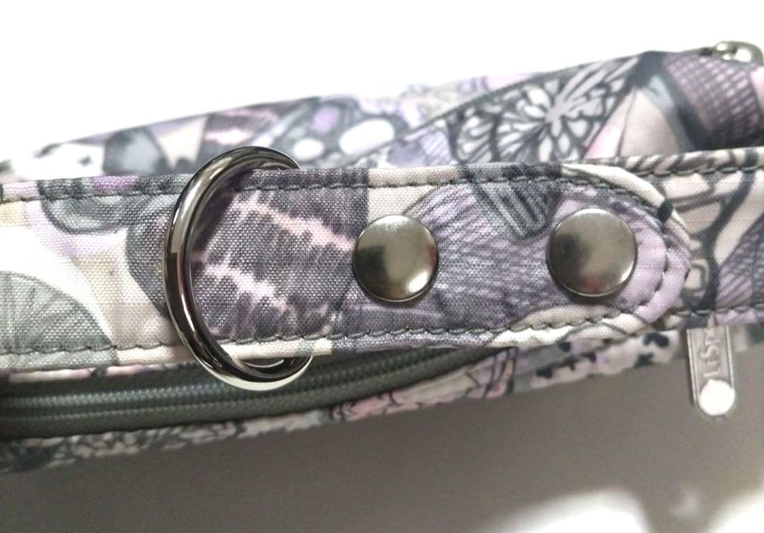 （美品）LeSportsac バタフライ柄 蝶柄 ポーチ ハンドバッグ 2zip — image 5