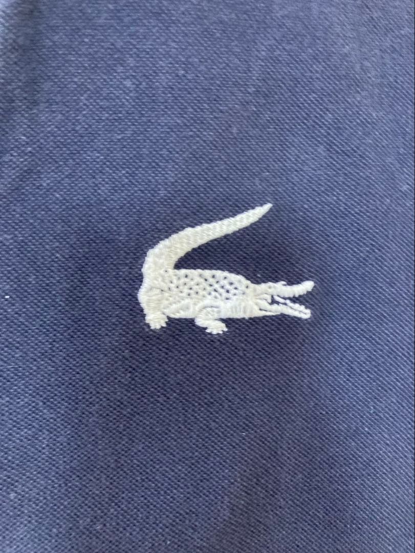 LACOSTE ポロシャツ ネイビー 襟ライン入り — image 3