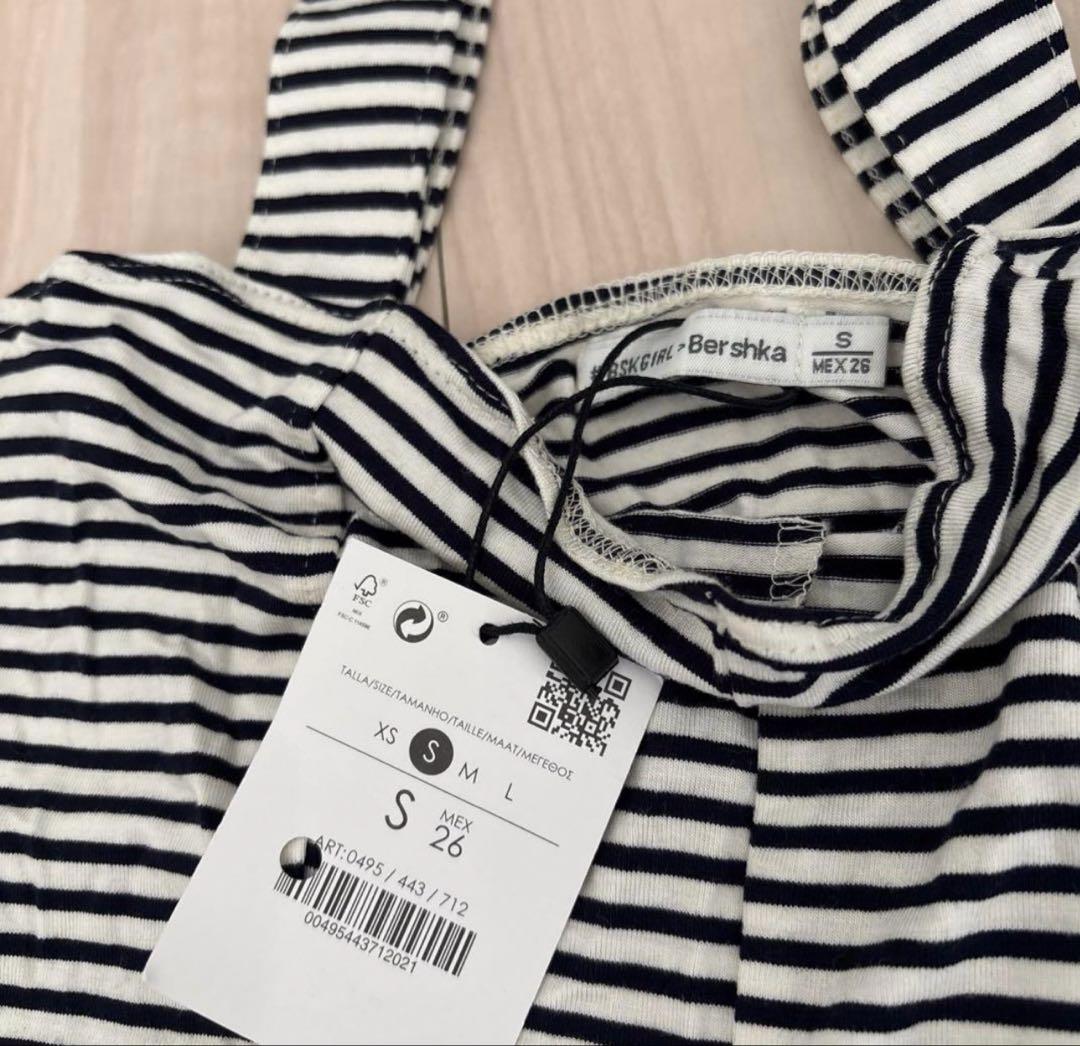 新品　Bershka ボーダー ノースリーブ ワンピース Sサイズ — image 3