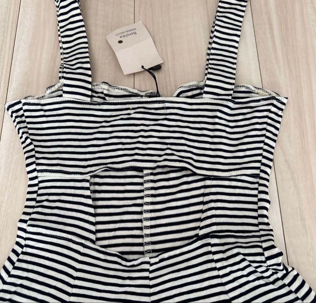 新品　Bershka ボーダー ノースリーブ ワンピース Sサイズ — image 4