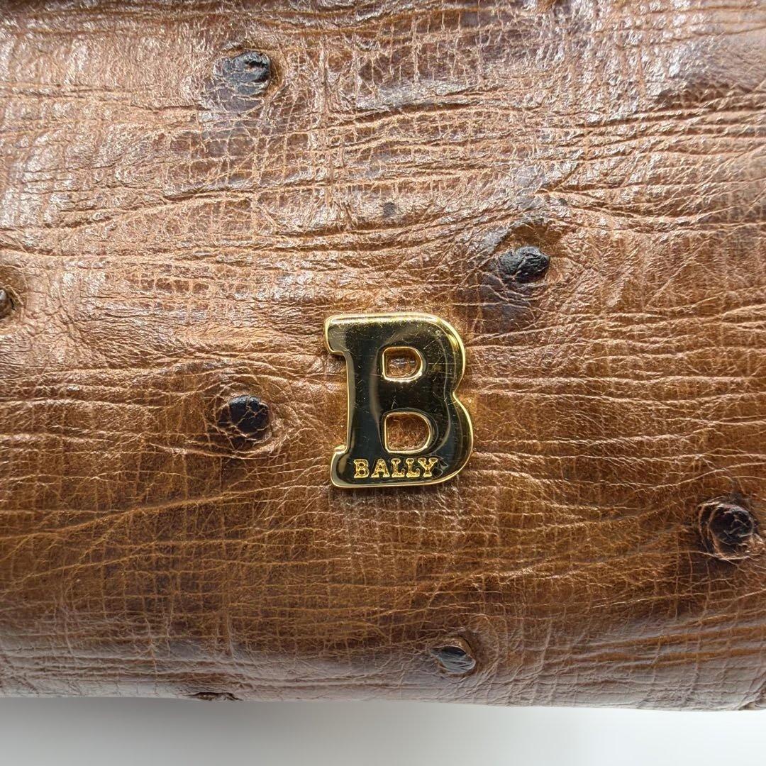 【美品】BALLY バリー オーストリッチ 2wayバッグ ブラウン 金具 — image 4
