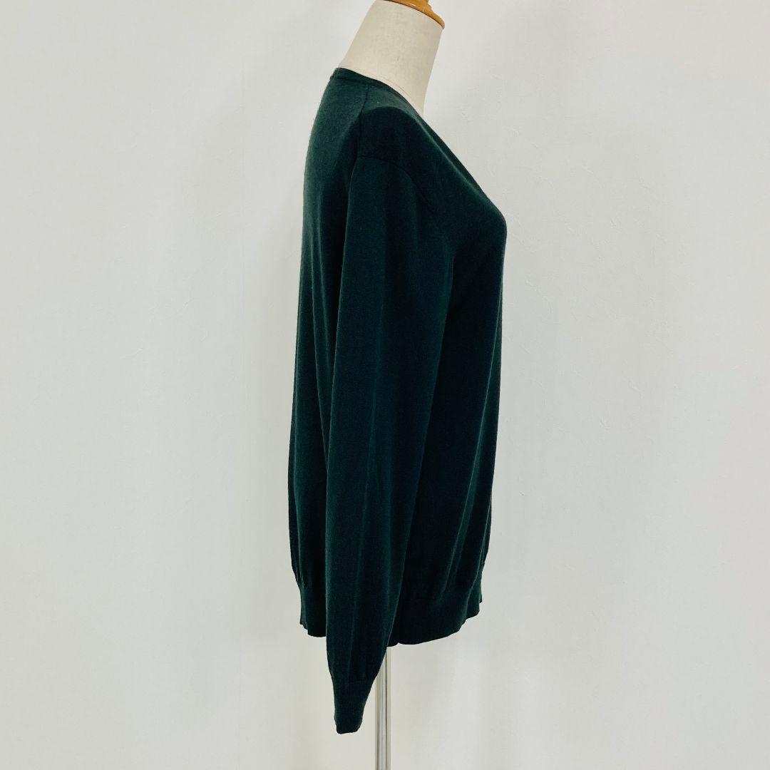 UNIQLO ユニクロ ウール100% Vネックニット セーター L グリーン — image 3