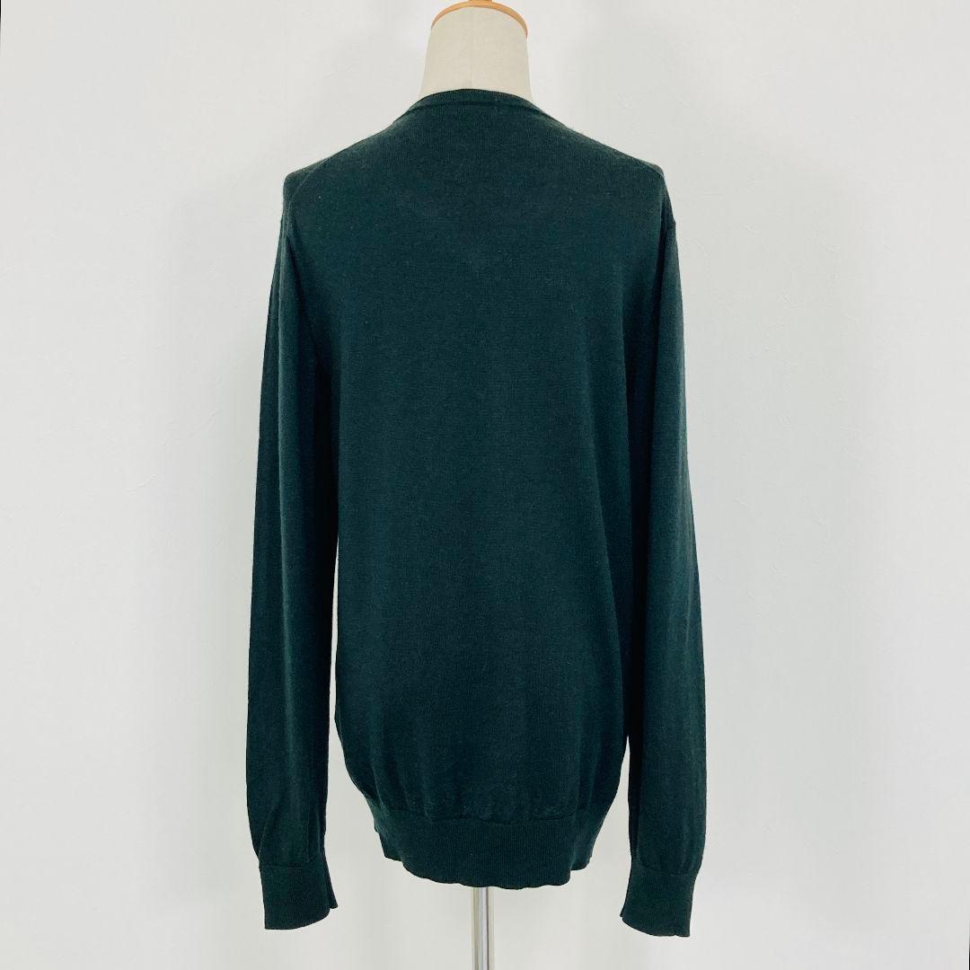 UNIQLO ユニクロ ウール100% Vネックニット セーター L グリーン — image 4